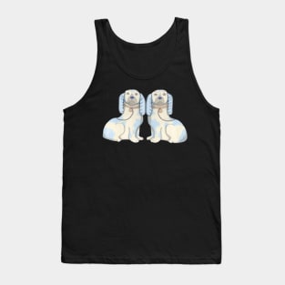 Spaniel dogs, twins, Staffordshire Pottery Style Tank Top